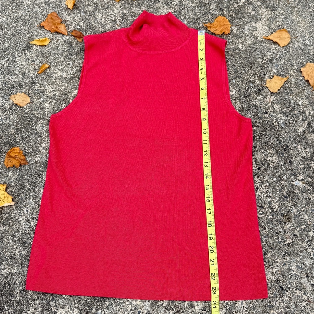 Chico's Vibrant Coral Red Sleeveless Silk Tank Top size L - Picture 4 of 6
